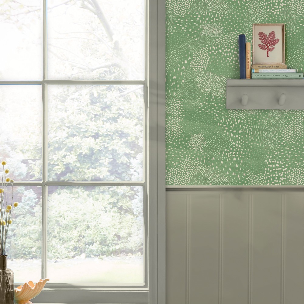 Mono Farm Abstract Ditsy Wallpaper 120869 by Joules in Green